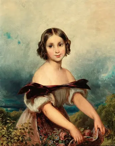 Цветочница by Иоганн Маттиас Ранфтль, 1836 — digital art print download
