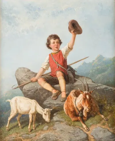 Маленький козопас by Теодор Хоземанн, 1872 — digital art print download