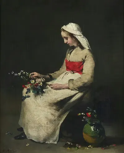 La Fleuriste by Théodule Ribot — digital art print download