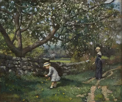 Сбор весенних цветов by Уилл Хикок Лоу, 1882 — digital art print download