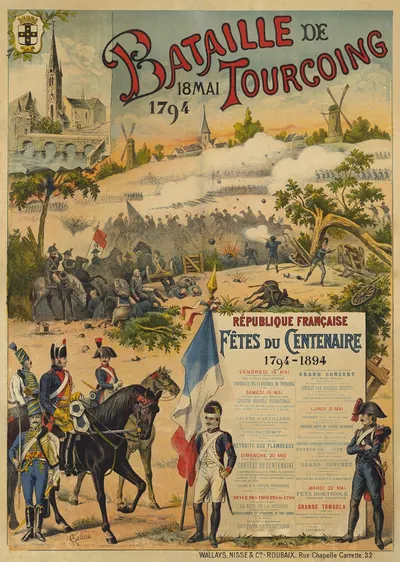 Bataille de Tourcoing, 18 mai 1794. République française, fêtes du Centenaire 1794-1894 by A. Gallice, 1894 — digital art…