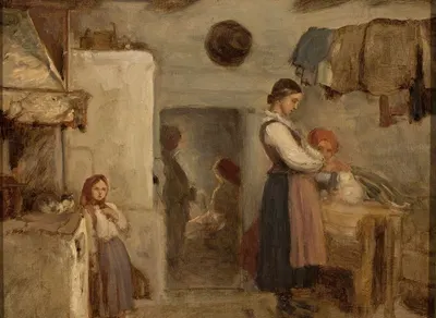 Интерьер крестьянской хижины by Александр Коцис, 1877 — digital art print download