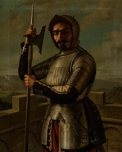 Knight in armour by Aleksander Lesser, 1835 — digital art print download