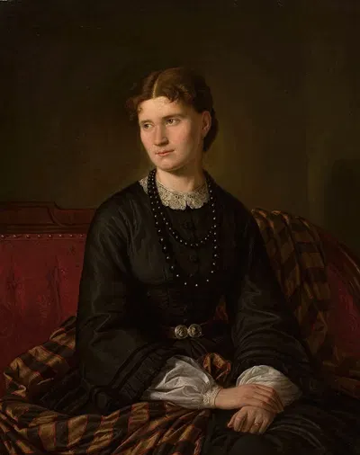 Portrait of Julia née Bergson, artist’s wife by Aleksander Lesser — digital art print download