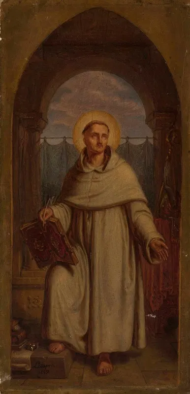 Sketch for “Wincenty Kadłubek” by Aleksander Lesser, 1845 — digital art print download
