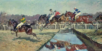 День на скачках by Анджело Янк, 1913 — digital art print download