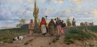 Women returning from the fields by Antoni Kozakiewicz, 1904 — digital art print download