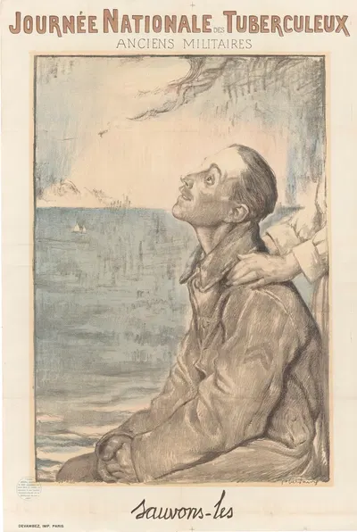 Journée nationale des tuberculeux anciens militaires. Sauvons-les by Абель Февр, 1917 — digital art print download