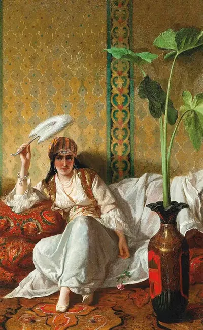 Красавица из гарема by Элеутерио Пальяно, 1878 — digital art print download