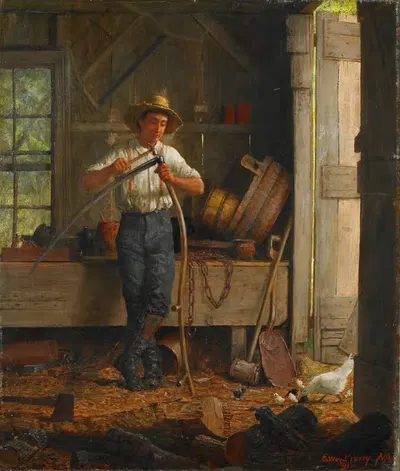 Внутри амбара by Инох Вуд Перри-младший, 1891 — digital art print download