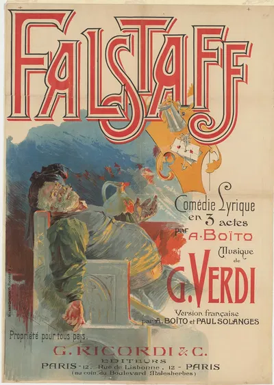 Falstaff. Comédie lyrique e 3 actes par A. Boito, musique de G. Verdi by Adolfo Hohenstein, 1894 — digital art print download