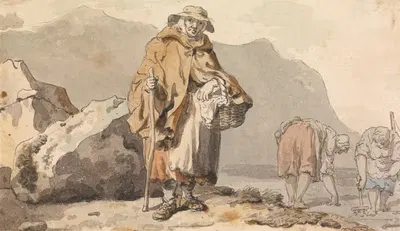 An Old Fisherwoman with Two Women Digging for Bait by Francis Wheatley — digital art print download