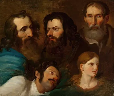 Study of five heads by Franciszek Ksawery Lampi — digital art print download