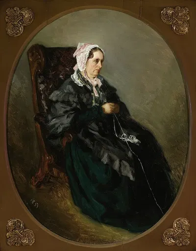 Portrait of artist's aunt, sketch by Henryk Rodakowski, 1851 — digital art print download
