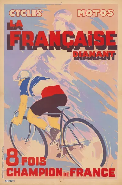 Cycles, motos La Française Diamant, 8 fois champion de France by Affiches Gaillard, 1931 — digital art print download