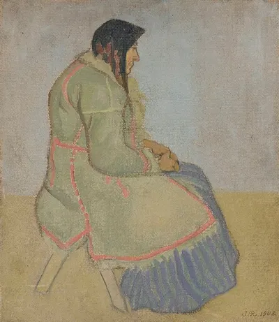 Portrait of an old village woman by Jan Rembowski, 1908 — digital art print download