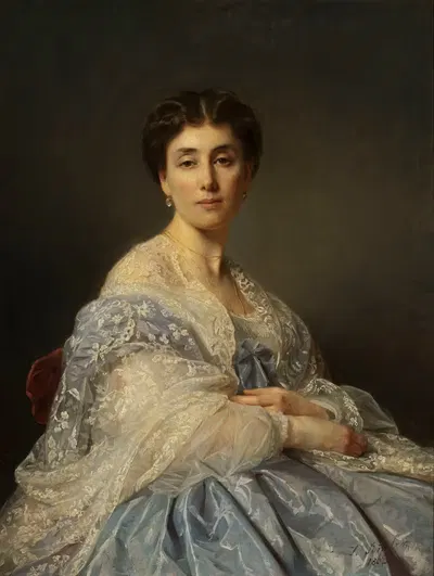 Портрет Александры Затлер, жены генерала by Юзеф Симмлер, 1862 — digital art print download