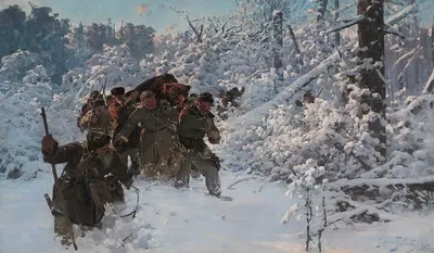 Возвращение с медвежьей охоты by Юлиан Фалат, 1892 — digital art print download
