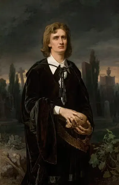 Портрет Винцента Рапацкого в роли Гамлета by Кароль Миллер, 1870 — digital art print download