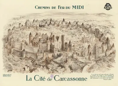Chemins de fer du Midi. La Cité de Carcassonne by Albert Robida — digital art print download