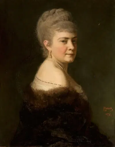 Портрет Мелании, урождённой Ястржембской, 1.v. Дунина, 2.v. Равича by Леопольд Горовиц, 1876 — digital art print download