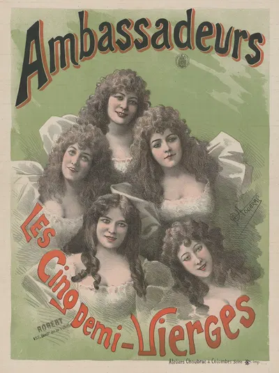 Ambassadeurs. Les Cinq demi-vierges by Альфред Шубрак, 1890 — digital art print download