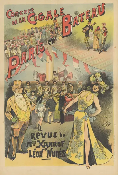 Concert de la Cigale. Paris en bateau, revue de Mrs Xanrof et Léon Nunés by Альфред Шубрак, 1890 — digital art print download