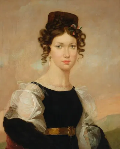 Портрет Антонины Гепнер, урождённой Чишковской (1813–1870), жены художника by Рафаł Хадзевич, 1813–1870 — digital art print…