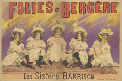 Folies-Bergère. Les Sisters Barrison by Альфред Шубрак, 1890 — digital art print download