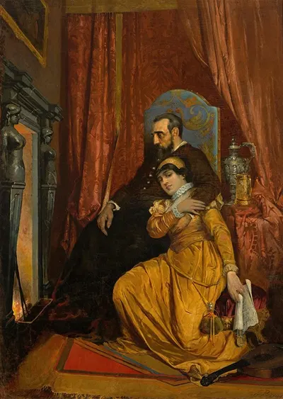 Сигизмунд Август и Барбара Гиза by Тадеуш Попель, 1901 — digital art print download