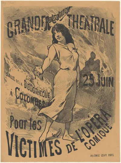 Grande représentation théatrale, le 25 juin 1887, salle de la bibliothèque à Colombes, pour les victimes de l'Opéra-Comique…