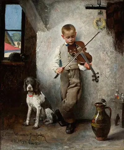 Fiddler by Wandalin Strzałecki, 1874 — digital art print download