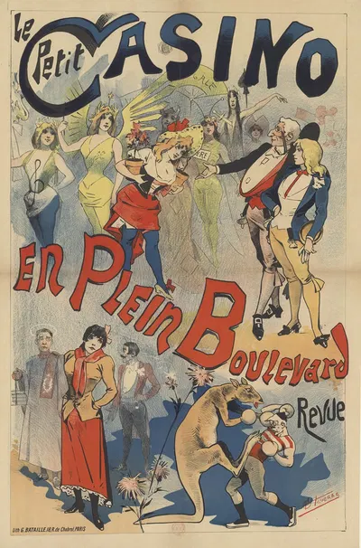 Le Petit Casino. En plein boulevard. Revue by Альфред Шубрак, 1895 — digital art print download