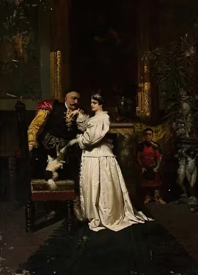 Король Ян III Собеский и Марисенька by Вандалин Стжалецкий, 1881 — digital art print download