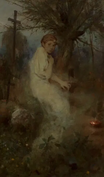 День всех душ by Витольд Пшужковский, 1888 — digital art print download