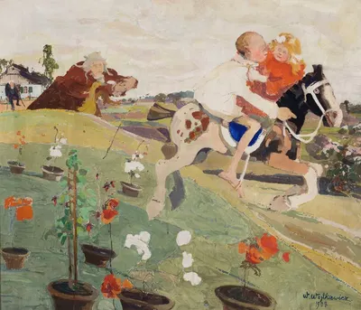 Abduction of a princess by Witold Wojtkiewicz, 1908 — digital art print download