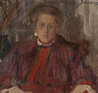 Portrait of Eliza Pareńska née Mühleisen by Witold Wojtkiewicz, 1906 — digital art print download