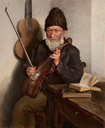 Старик с скрипкой by Владислав Чесельский — digital art print download