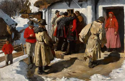 Музыканты в Броновице – перед таверной by Влодзимеж Тетмайер, 1891 — digital art print download