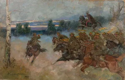Атака кавалерии by Войцех Коссак, 1925 — digital art print download