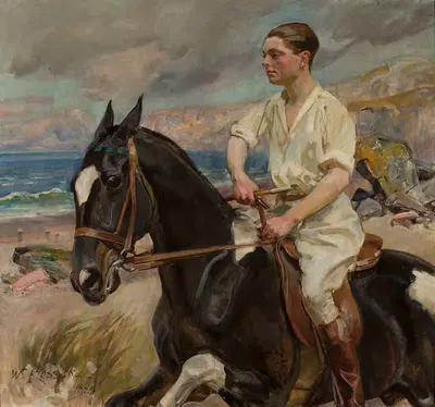 Портрет Эртье де Буаламберта на лошади by Войцех Коссак, 1924 — digital art print download