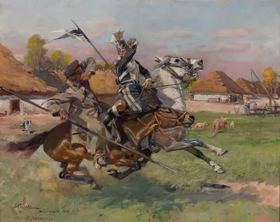 Улан, сражающийся с казаком by Войцех Коссак, 1900 — digital art print download