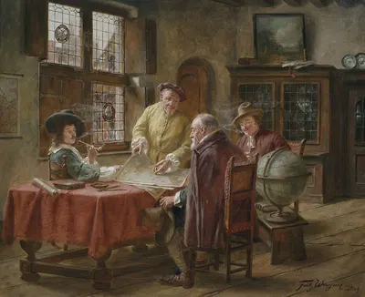 Голландские торговцы, планирующие следующую поездку by Фриц Вагнер — digital art print download