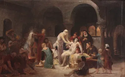 Sainte Elisabeth de Hongrie soignant les malades by Pierre-Auguste Cot — digital art print download