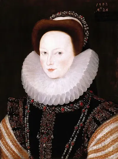 Portrait of Anne Knollys by Robert Peake the Elder, 1582 — digital art print download