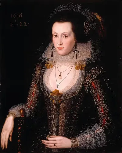 Portrait of Elizabeth Poulett by Robert Peake the Elder, 1616 — digital art print download