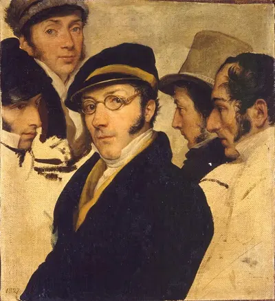 Автопортрет в компании друзей by Франческо Хайез, 1824 — digital art print download