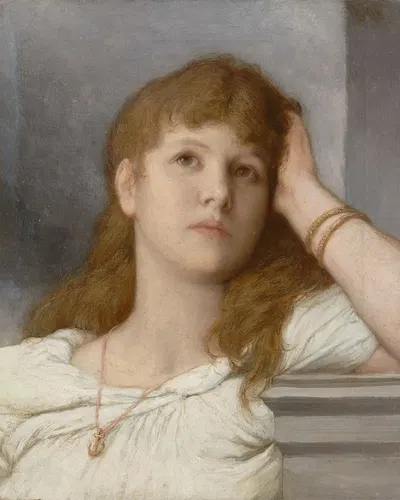 Nachdenkliche Frau by Gabriel von Max — digital art print download