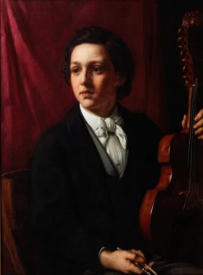 Молодая музыкантка с виолончелью. Портрет мисс Рунг (1854-1914) by Хольгер Ред, 1854-1914 — digital art print download