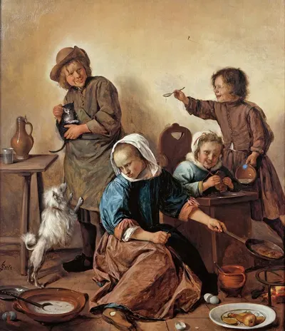 The Children’s Meal by Jan Steen, c. 1665 — digital art print download